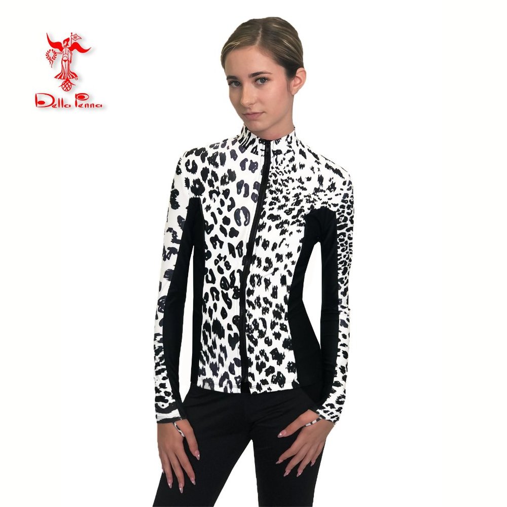 Della Penna Fashion Art Couture jacket _ Black and White Leopard Print